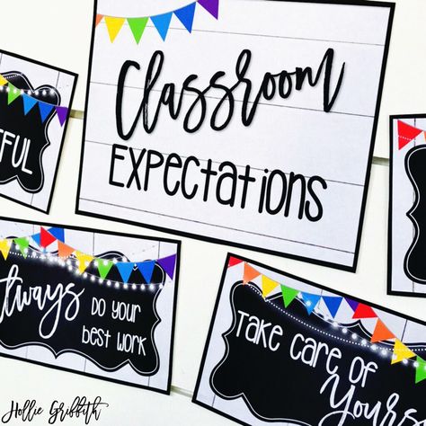 Colorful Farmhouse Classroom, Primary Color Classroom Decor, Primary Colors Classroom Theme, Black And Bright Classroom Decor, Primary Color Classroom Theme, Classroom Objectives, Sunshine Classroom, Neon Classroom, Class Board Decoration