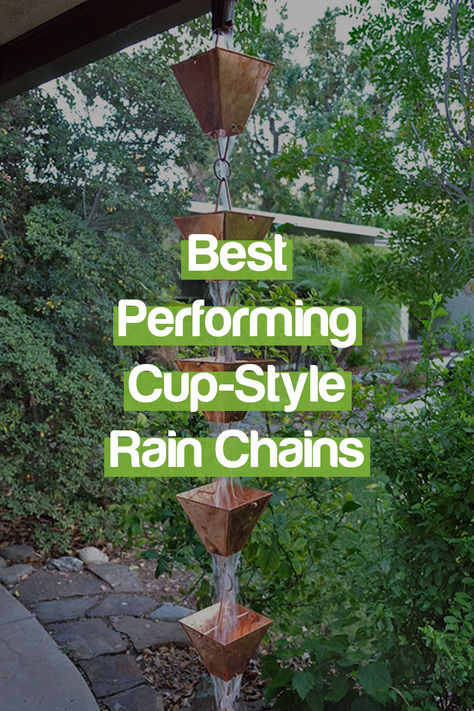 Extra Large Square Cups Rain Chain in Copper Rainchain Ideas, Rain Chain Ideas, Japanese Rain Chain, Their Aesthetic, Rain Catcher, Copper Rain Chains, Santa Fe Home, Rain Chains, Mexico House