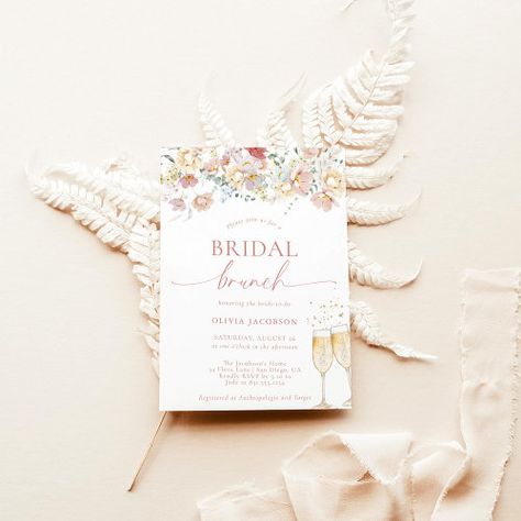 $3.03 | Boho Modern Floral Bridal Shower | Bridal Brunch I #dried florals, modern floral shower invite, wildflower bridal shower, modern floral bridal invite, bridal shower invitations, floral bridal shower invites, boho bridal shower invite, bridal brunch invitations, modern blush pink shower invite, brunch and bubbly invite Blush Pink Shower, Wildflower Bridal Shower, Bridal Shower Brunch Invitations, Invitations Pink, Shower Modern, Boho Bridal Shower Invitations, Bridal Brunch Invitations, Bridal Shower Flowers, Dried Florals