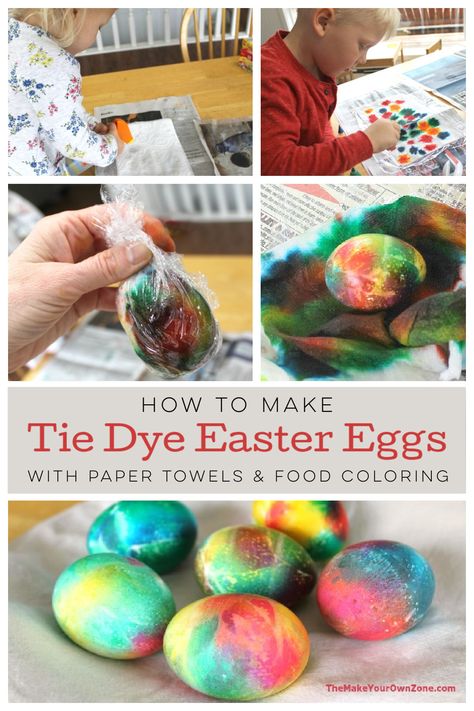 Coloring Eggs With Markers, Tie Dye Easter Eggs Using Paper Towels, Paper Towel Easter Egg Dye, Coloring Easter Eggs With Food Coloring, Tie Dye Eggs With Paper Towels, Tie Dye Easter Eggs, Shaving Cream Easter Eggs, Dye Eggs, Oil Based Food Coloring