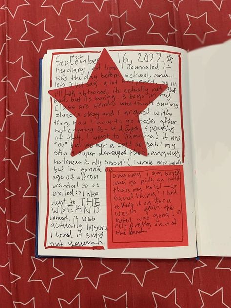 Red Journal, Journal Inspiration Writing, Bulletin Journal Ideas, Pretty Journals, Cocoppa Wallpaper, Scrapbook Book, Cute Star, Art Journal Therapy, Diary Ideas