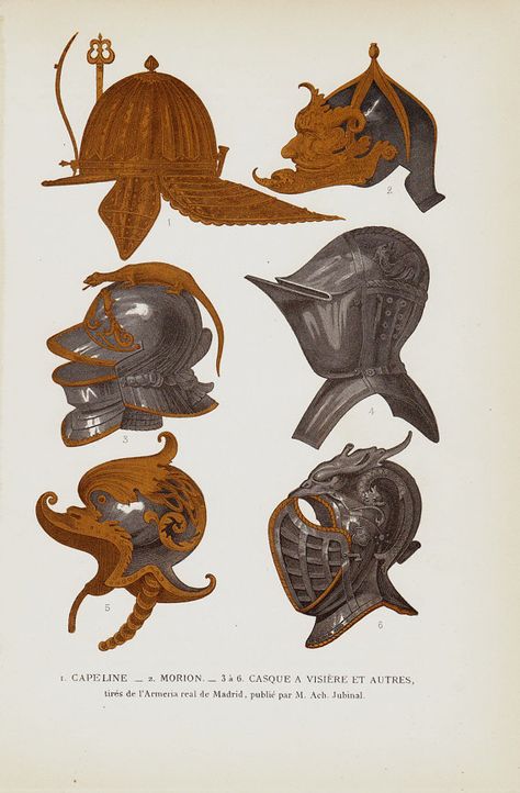 Different Knight Helmets, Medieval Spanish Armor, Medieval Armour Reference, Medieval Helmet Design, Medieval Knight Illustration, Spanish Armor, Spanish Knight, Medieval Knight Helmet, Helmet Knight