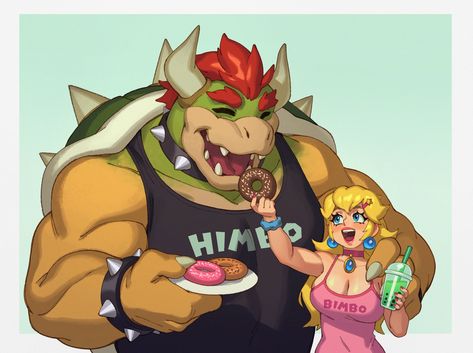 Bowser X Peach Fan Art, Princess Peach And Bowser, Peach And Bowser, Mario Fan Art, Nintendo Princess, Nintendo Fan Art, Princesa Peach, Peach Art, Super Mario Art