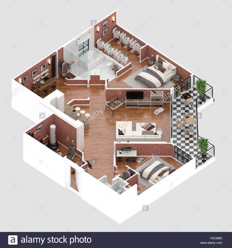 Loft Apartment Layout Floor Plans, Loft Apartment Layout, Apartment Layout Floor Plans, Floor Plans Open Concept, Floor Plans Open, Apartment Searching, Craftsman Floor Plans, Living Apartment, 3d House Plans