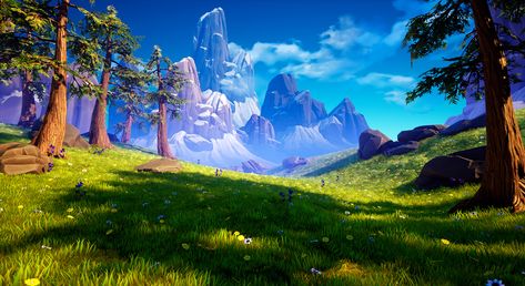 ArtStation - Stylized mountains Surrealism, I Love, Google Search, Building