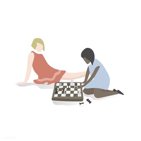 Illustration of human hobbies and activities | free image by rawpixel.com Hobbies Illustration, Illustration Of Friends, Chess Cartoon, Friendship Board, Render People, Human Vector, Friends Playing, People Cutout, Playing Chess