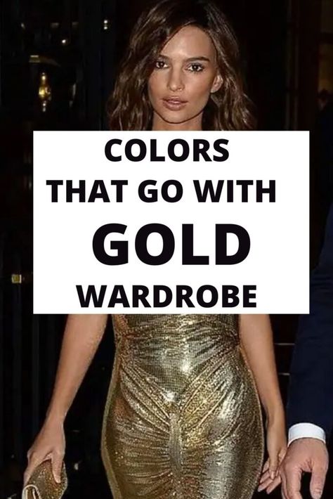 Colors That Go With Gold In Wardrobe For Chic & Casual Outfits | Filosofashion Fashion Blog What Color Jewelry To Wear With Gold Dress, Style Gold Dress, Gold Shoe Outfits, Gold Bag Outfit Casual, Gold Top And Jeans Outfit, Gold Jacket Outfit Metallic, Silver And Gold Outfit Ideas, Outfits With Gold Shoes, Accessories For Gold Dress