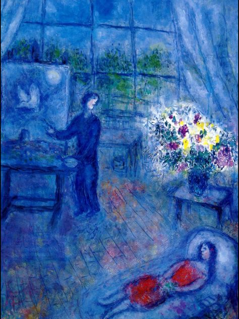 Marc Chagall on X Artist Chagall, Chagall Paintings, Lovely Paintings, Rene Magritte, Blue Room, Marc Chagall, Paul Gauguin, Pierre Auguste Renoir, Jewish Art