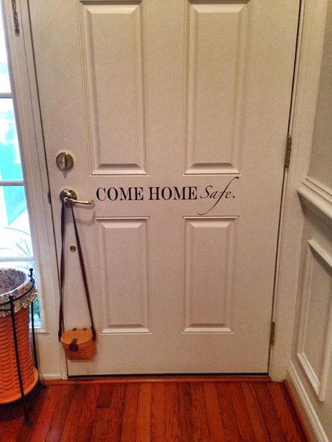 Come Home Safe.. Police Officer Door Vinyl Wall by imprinteddecals Come Home Safe Police, Teen Door, Wall Decal Ideas, Come Home Safe, Door Vinyl, Leo Wife, Safe Door, Firefighter Emt, Police Life