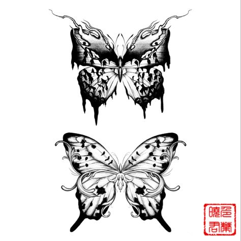 Aesthetically pleasing beautiful butterfly tattoo flash with fire melting and filagree surrealism Butterfly Melting Tattoo, Melting Butterfly Tattoo, Melting Butterfly, Melting Tattoo, Butterfly Wings Art, Wing Art, Tattoo Shading, Butterfly Tattoos, Wings Tattoo