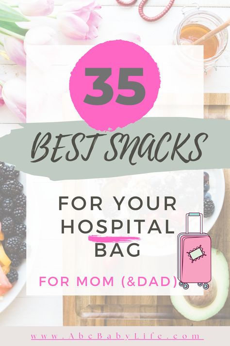 Nurse Snacks For Labor, Hospital Bag Snacks Labor, Healthy Hospital Snacks, Labor Hospital Snacks, Hospital Bag Snacks Ideas, Birth Snacks, Snacks For Delivery Hospital Bag, Snacks For The Hospital Bag, Quick Grab And Go Snacks