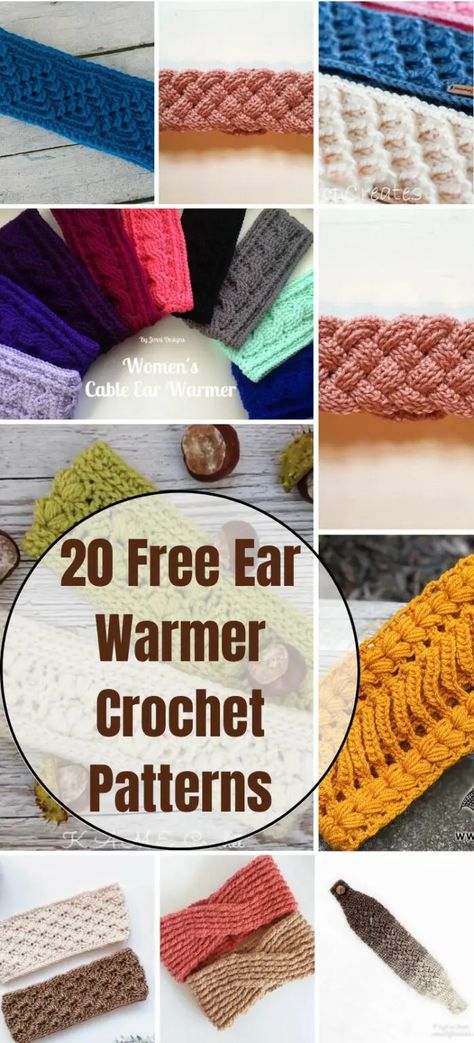 This roundup of 20 crochet ear warmer or headband patterns comes in multiple sizes for kids and women. You will find ones made with worsted weight as well as chunky yarn. They include Cable, twist, and braided headbands. Crochet Earwarmer Headband Pattern Free, Crochet Cable Ear Warmer Free Pattern, Cable Crochet Headband, Crochet Pattern Headband Ear Warmers, Crochet Womens Headband, Free Crochet Headbands For Women, Crochet Winter Headband Free Pattern, Headwarmer Crochet Pattern Free, Crochet Pattern Headband Free