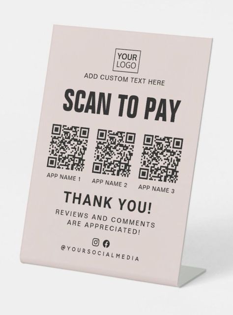 Scan To Pay Sign Diy, Scan Me Qr Codes Design, Scan To Pay Sign, Scan To Pay, Acrylic Board, Advertise Your Business, Earring Display, Diy Signs, Qr Codes