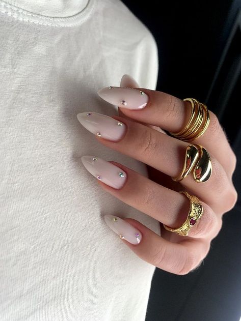 Short New Year's Nails 2024: Embrace Milky White, Silver, and Rhinestones Milky Nails, Wow Nails, Basic Nails, New Year's Nails, Minimalist Nails, Fire Nails, Chic Nails, Best Acrylic Nails, Long Acrylic Nails