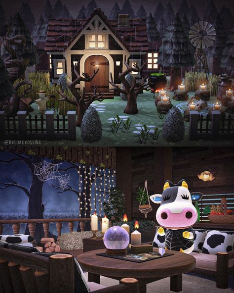 | 𝑇𝑖𝑝𝑝𝑒𝑟𝑠 𝑆𝑝𝑜𝑜𝑘𝑦 𝑅𝑎𝑛𝑐ℎ 𝐻𝑜𝑢𝑠𝑒 🐄✨ . . . #acnh #acnhentrance #acnhinspo #animalcrossing #animalcrossingnewhorizons #acnhwitchcore #witchcore #acnhwitchy #acnhwitch #acnhwitches #acwitch Acnh Haunted House Ideas, Coco Acnh House, Acnh Goth Interior, Acnh Dark Cottage Core, Acnh Haunted House, Acnh Spooky Island, Acnh Gothic Island, Acnh House Ideas, Acnh Witchcore