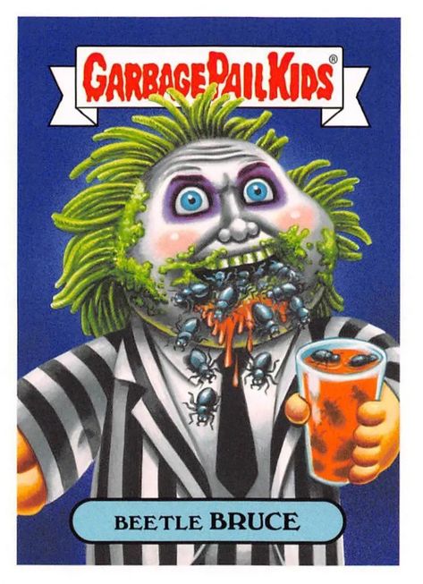 Beetlejuice Makeup, Dust Sans, Garbage Pail Kids Cards, 80s Horror, Garbage Pail Kids, Shirt Graphics, Cabbage Patch Kids, Sticker Patches, Kids Collection