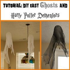 Tutorial: Making Ghosts and Dementors Dementor Diy, Diy Dementor, Harry Potter Dementors, Dollar Store Finds, Harry Potter Theme Birthday, Harry Potter Halloween Party, Cute Halloween Decorations, Harry Potter Spells, Harry Potter Birthday Party