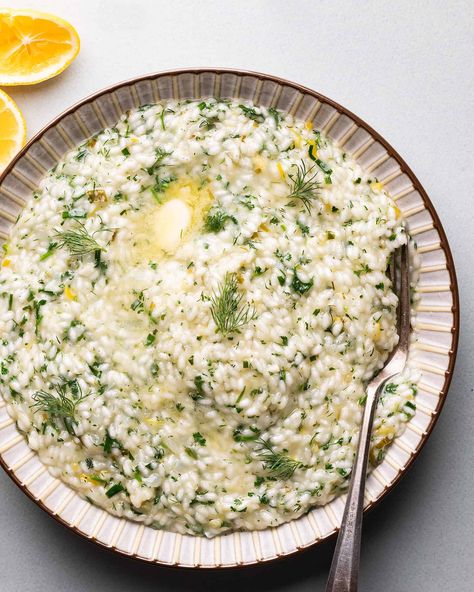 Lemon Dill Risotto - Redwood Kitchen Dill Risotto, Ingredient Prep, Lemon Risotto, Lemon Dill, Sour Taste, Risotto Recipes, Wine Sauce, Late Winter, Dill Pickle