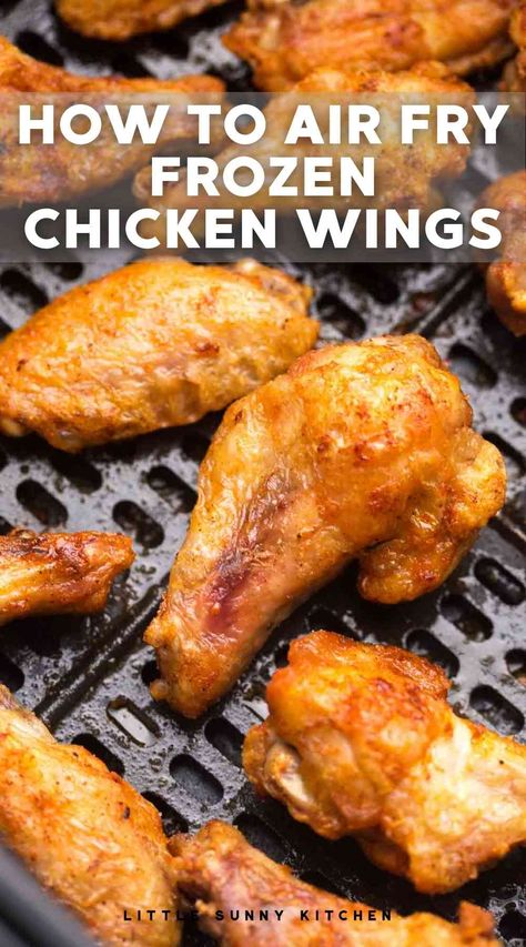 Prepare the most delicious chicken wings from frozen! These air fryer frozen chicken wings are super easy, moist, and juicy. Air Fryer Frozen Chicken Wings, Air Fryer Recipes Chicken Wings, Air Fry Chicken Wings, Air Fryer Wings, Air Fryer Recipes Snacks, Frozen Chicken Wings, Cooking Frozen Chicken, Cooks Air Fryer, Chicken Wings Recipe