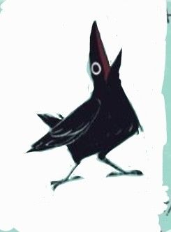 Crow Illustration Cute, Cute Crow Drawing, Cute Crow Art, Magpie Drawing, Crow Pfp, Crow Cartoon, Crow Character, Crow People, Cartoon Crow