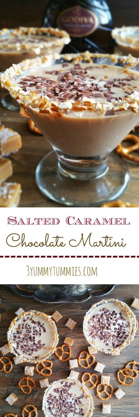 My favorite martini with Godiva Chocolate Liqueur and a pretzel rim! Chocolate Martini Recipe, Caramel Vodka, Chocolate Martini, Godiva Chocolate, Vodka Martini, Chocolate Liqueur, Salted Caramel Chocolate, Boozy Drinks, Caramel Chocolate