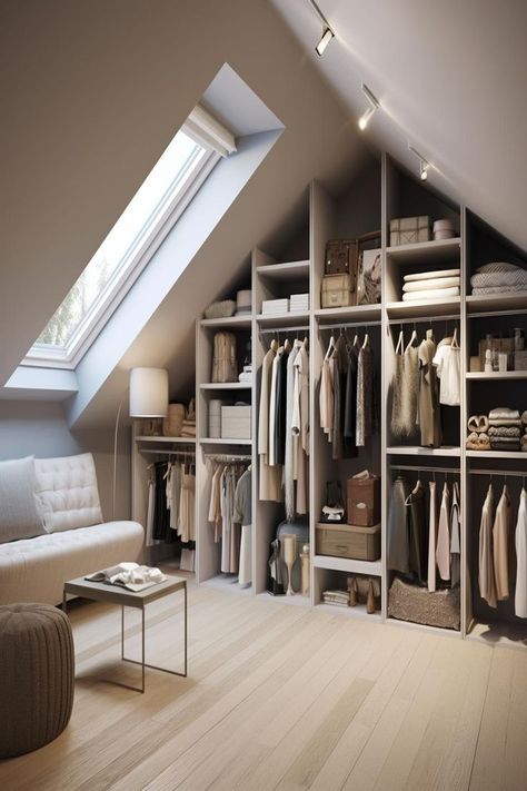 Dressing Room idea for small attics with low ceilings.