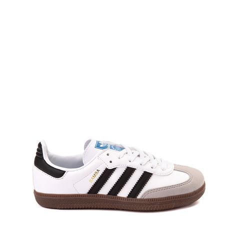 adidas Samba OG Athletic Shoe - Big Kid - Cloud White / Core Black White And Black Sambas, Cute Shoes For Back To School, Shoes For Back To School 2024, Black And White Sambas, Cute Sambas, Platform Sambas, Cute Back To School Shoes, Sambas White, Cute Shoes For School