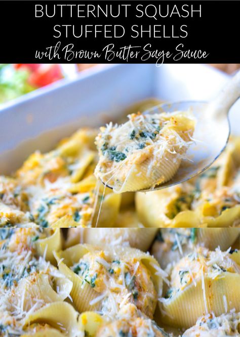 Squash Stuffed Shells, Fall Stuffed Shells, Butternut Stuffed Shells, Stuffed Shells Thanksgiving, Butternut Squash Manicotti, Butternut Squash Stuffed, Stuffed Shells Vegetarian, Butternut Squash Stuffed Shells, Stuffed Butternut Squash Recipes