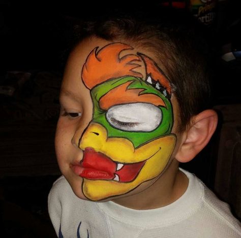 Bowser Face Painting Easy, Holiday Attire, Halloween 2015, Face Painting Designs, Mario Bros., Halloween Make Up, Halloween Make, Face Design, Easy Kids