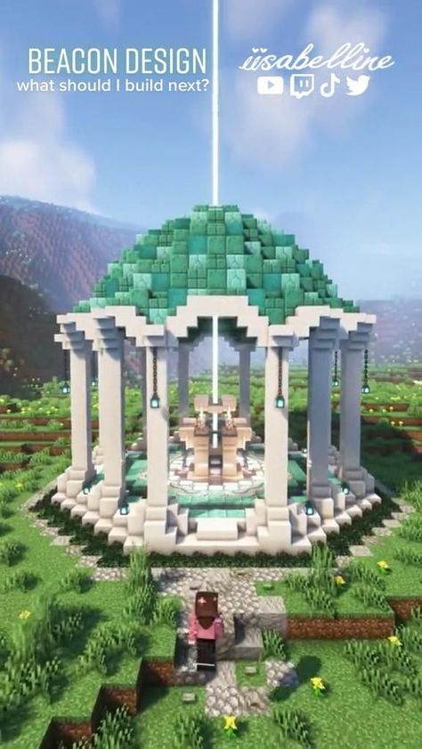 Minecraft Ocean Monument Build, Beacon Build Ideas Minecraft, Minecraft Floating Crystal, Atlantis Minecraft Build, Minecraft Palace Tutorial, Mermaid Castle Minecraft, Minecraft Enderman Build, Prismarine House Minecraft, Underwater City Minecraft