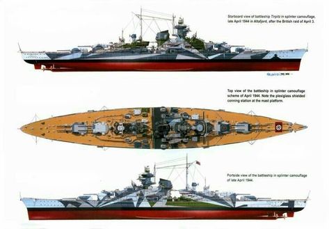 Tirpitz was the second of two Bismarck-class battleships built for the Kriegsmarine. Battleship Tirpitz, Hms Hood, Titanic Ship, Navy Art, Capital Ship, Technical Drawings, Naval History, Navy Military, Nautical Art