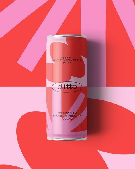 @bestofpackaging on Instagram: “Big, fizzy, red and good looking. Designed by @buddybuddy.co for @drink_ditto — selected by @mat_buckets #bestofpackaging” Rose Packaging, Juice Branding, Soda Brands, Drinks Packaging Design, Packaging Label Design, Alcohol Packaging, Self Branding, Drinks Brands, Drinks Design