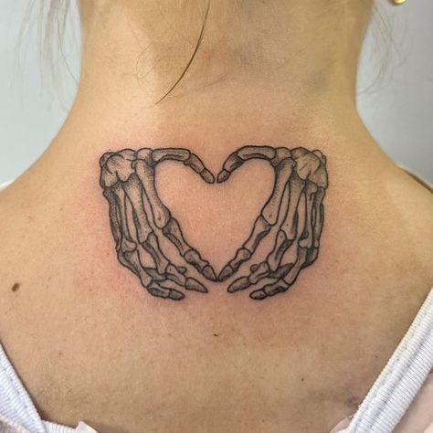 Skeleton Heart Hands Tattoo, Creepy Heart Tattoo, Thigh Heart Tattoo, Spooky Heart Tattoo, Skeleton Hand Heart Tattoo, Goth Heart Tattoo, Skeleton Heart Tattoo, Skull Heart Hands, Skull Heart Tattoo