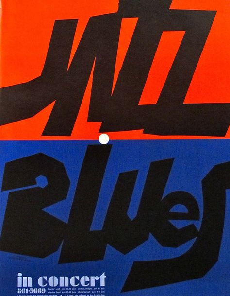 Artist of the day: Artist of the day, November 13: Vittorio Fiorucci, Italian Canadian poster artist from Montréal, Québec, Canada. Jazz Poster Vintage, Blue Note Jazz, 70s Poster, Jazz And Blues, Typo Poster, Poster Artist, Typographic Logo Design, Graphic Posters, Jazz Poster