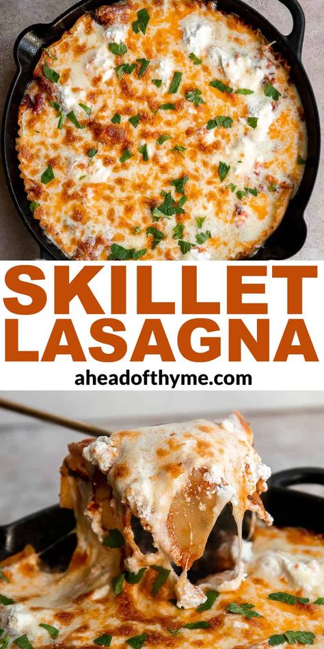 One Pan Lazy Lasagna, Lasagna In A Pan Recipe, Lasagna In A Pan, Easy Lasagna Recipe For 2, One Skillet Lasagna Recipe, One Pot Lazy Lasagna, One Pan Skillet Lasagna, Easy One Pan Lasagna Recipe, Pan Lasagna Skillets