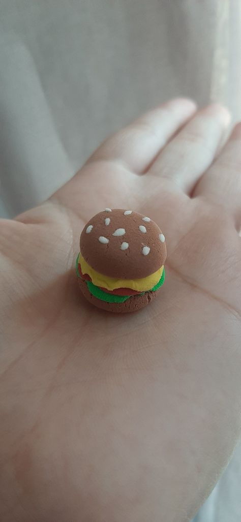 Air dry clay handcrafted Clay Burger, Dry Clay, Air Dry Clay, Air Dry