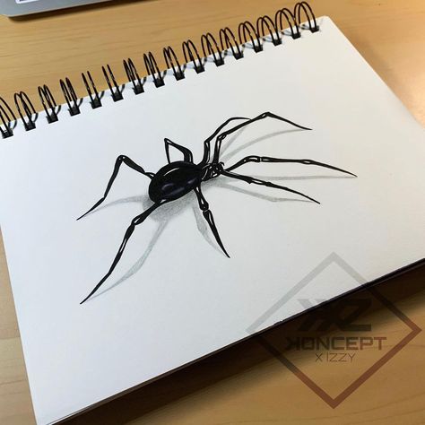 Spooky Spider Drawing, 3d Spider Drawing, Spider Ink Drawing, Spider Inktober, Biro Drawing, Spider Baby, Spider Drawing, Instagram Posting, Ink Pen Art