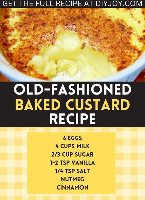 Bake Custard Recipe, Tini Younger Recipes, Custard Pudding Recipe, Baked Egg Custard Recipe, Old Fashioned Custard, Old Fashion Custard, Egg Desserts, Baked Custard Old Fashioned, Egg Custard Pie Old Fashioned