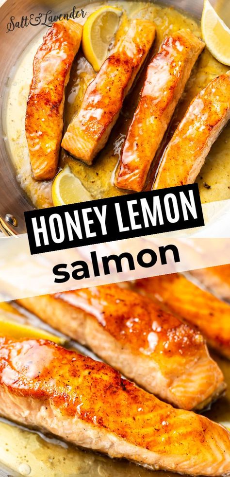 Lemon Honey Salmon Baked, Honey Lemon Salmon Recipes, Honey Lemon Glazed Salmon, Honey Lemon Pepper Salmon, Honey Glaze For Salmon, Honey Sauce For Salmon, Honey Lemon Butter Salmon, Salmon Recipes With Lemon, Lemon Honey Salmon