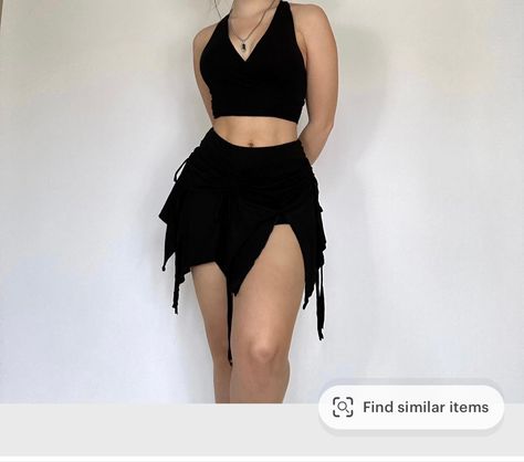 Black Fairy Outfit, Goth Fairy Outfit, Fairy Costume Aesthetic, Dark Fairy Costume, Draping Skirt, Fairy Core Outfits, Y2k Inspo, Rave Dress, Goth Skirt