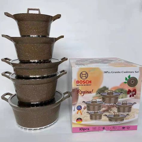 Non Stick Pots And Pans Cookware Set, Granite Cooking Pots, Granite Pots And Pans, Pot Sets Cooking, Granite Cookware Set, Cooking Pots Aesthetic, Cooking Pots Set, Cooking Pot Set, Non Stick Cookware Set