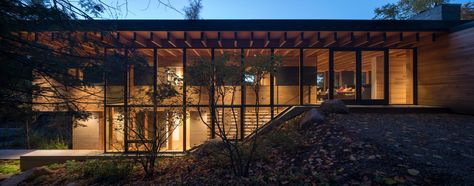 Bohlin Cywinski Jackson creates remote holiday retreat in Ontario forest Bohlin Cywinski Jackson, Modernist House, Industrial Architecture, House In Nature, Residential Architect, Beautiful Home Designs, City Living, House Materials, Exterior House