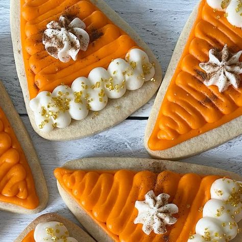 Goodies- Sweets&Treats on Instagram: "It’s pumpkin pie season! 🧡 Cookie design inspired by @jennycookies  Always buttercream." Thanksgiving Goodies, Buttercream Cookies, Pie Slice, Fall Food, Cookie Designs, Sweets Treats, Yes Please, My Favorites, Pumpkin Pie