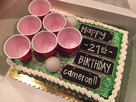 21st birthday cake. beer pong themed, college cake Funny 21st Birthday Cake For Guys, Birthday Presents For Guys, Beer Pong Cakes For Men, Homemade 21st Birthday Cake, 21st Birthday Shooter Cake, Presents For Guys, College Cake, Affirmation Challenge, 21st Birthday Beer Cake