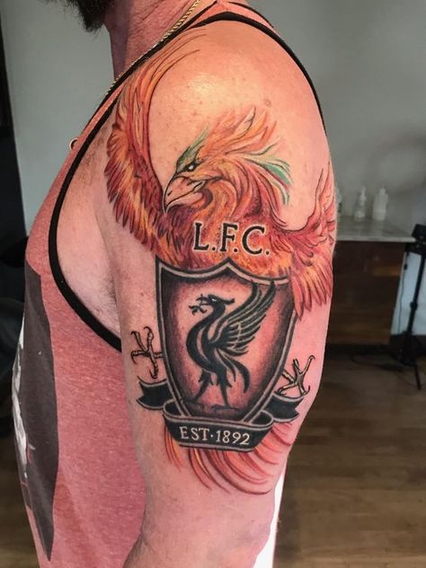 Tattoo Ideas For Men Liverbird Tattoo, Lfc Tattoo, Liverpool Fc Tattoo, Steampunk Tattoo Design, Liverpool Tattoo, Football Tattoo, Steampunk Tattoo, Leg Tattoo Men