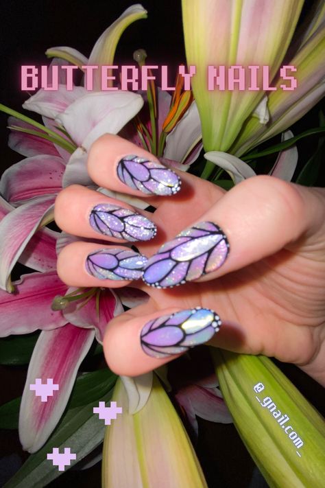 Transform your look with these stunning lavender iridescent butterfly 3D chrome custom press-on nails! Stand out from the crowd and make a statement with these unique and eye-catching nails. Get started with a press on sizing kit! Chrome Butterfly Nails, Chrome Butterfly, Iridescent Butterfly, 3d Chrome, Butterfly 3d, Butterfly Nails, Butterfly Nail, Press On Nails, Nail Inspo