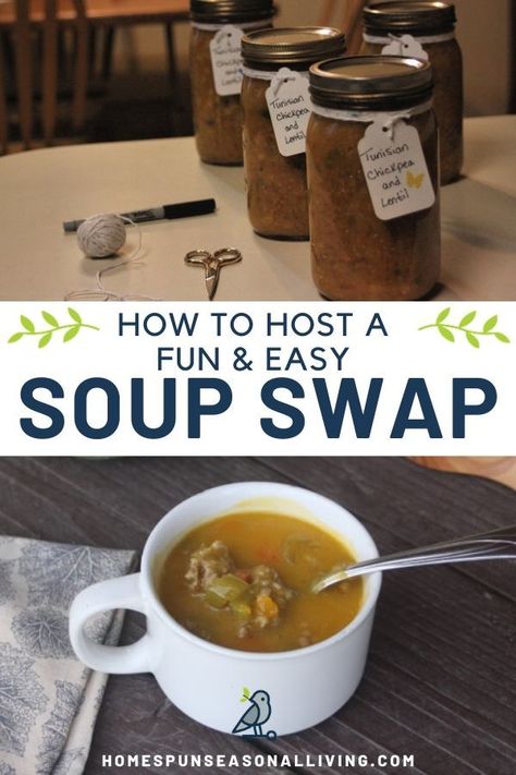 Soup Exchange Party Ideas, Soup Swap Party Ideas, Soup Exchange Party, Soup Swap Party, Soup Party Ideas, Meals For Friends, Soup Swap, Soup Party, Holiday Soups