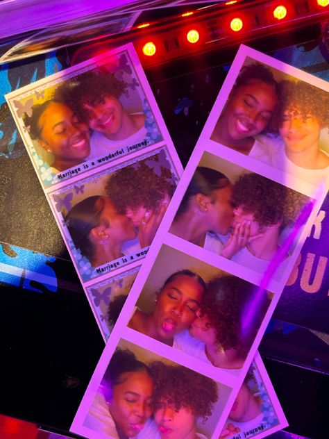 Arcade Date Black Couple, Off Guard Couple Pictures, Arcade Date Aesthetic Couple, Couple At Arcade, Cute Date Pics, Couple Arcade Pics, Couple School Photos, Movie Date Pictures Couple, Couple Date Ideas Pictures