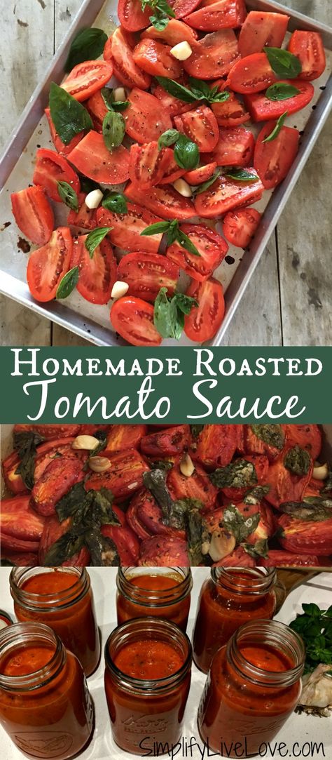 Extra Tomatoes, Pickle Recipes, Fresh Tomato Recipes, Roasted Tomato Sauce, Home Canning Recipes, Pasta Sauce Homemade, Tomato Sauce Recipe, Roasted Tomato, Garden Recipes