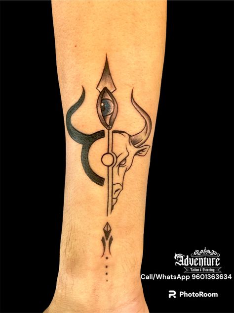 CUSTOMISED ZODIAC SIGN ♉️ TAURUS design with shivas third eye designed #adventuretattoostudio🙏🏽❤️ #taurus♉️ #zodiacsigntattoo #bestbulltattooideas #tattooforlife❤️ #loveforself❤️ ♉️ Taurus Tattoo Designs Zodiac Signs, Shiva Third Eye Tattoo, Shiva Third Eye, Taurus Design, Third Eye Tattoo, Aries Tattoos, Adventure Tattoo, Zodiac Sign Taurus, Shiva Tattoo Design